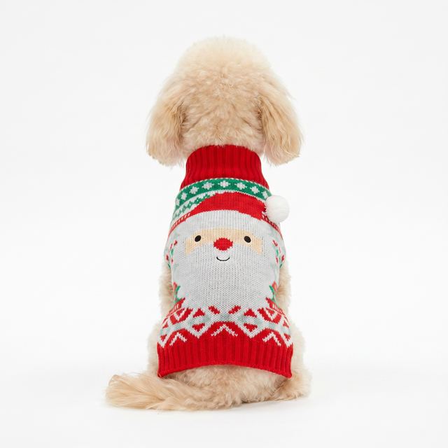 JIANCHI Santa Claus Knitted Christmas Dog Sweater for Small Dogs Winter Warm Custom Logo OEM ODM Pet Clothes Manufacturer CW26006