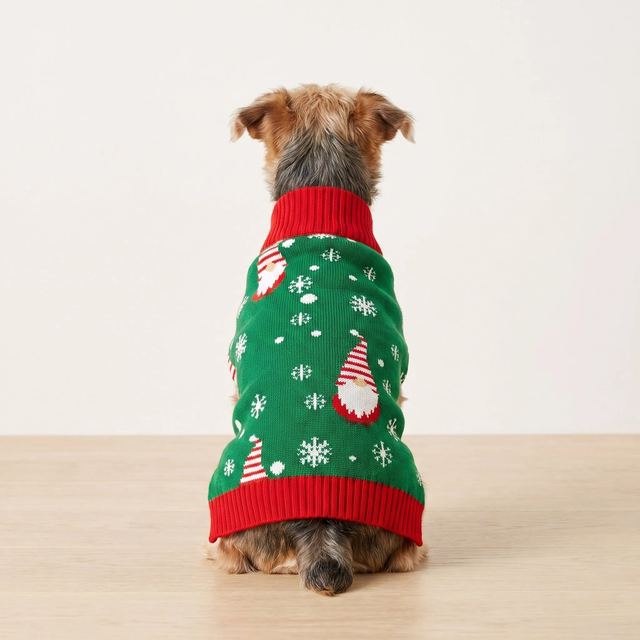 JIANCHI Green Snowflake Christmas Light Dog Sweater for Small Dogs Winter Warm Custom Logo OEM ODM Pet Clothes Manufacturer CW26008