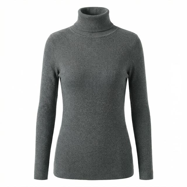 JIANCHI Slim Fit Ribbed Knit Turtleneck Sweater for Women Winter Warm Casual Wear Custom Logo OEM ODM Manufacturer LK22001