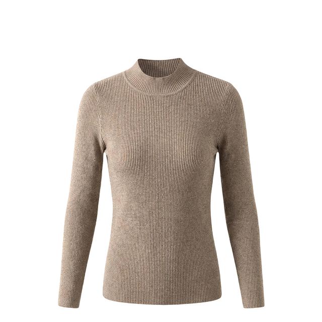 JIANCHI Slim Ribbed Mock Neck Knit Sweater Women Fashion Loose Fit Private Label Custom Color Small MOQ Factory LK22002