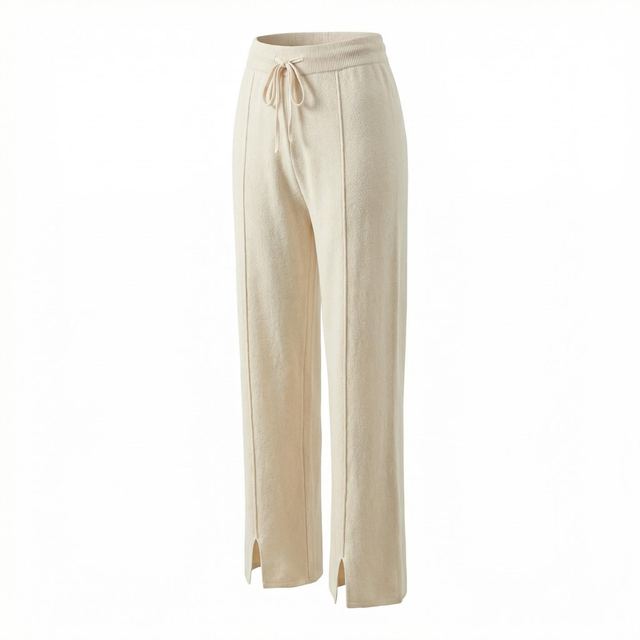 JIANCHI Drawstring Wide-Leg Knit Pants Ladies New Design Knitwear Custom Size Logo Service Direct Factory LK22033