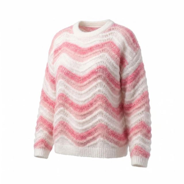 JIANCHI Fuzzy Chevron Striped Knit Sweater Women Fashion Loose Fit Private Label Custom Color Small MOQ Factory LK22053