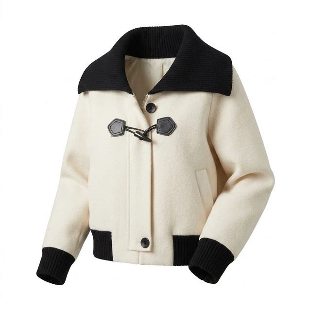 JIANCHI Brown White Checkered Fuzzy V Neck Button Front Knit Cardigan for Women Winter Warm Casual Wear Custom Logo OEM ODM Manufacturer LK23051